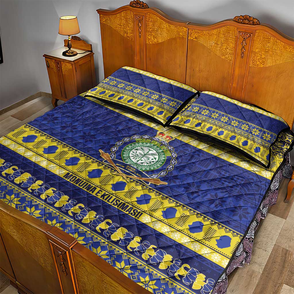 Niue Christmas Quilt Bed Set Monuina e Kilisimasi Hiapo Motifs - Polynesian Pride