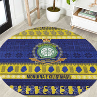 Niue Christmas Round Carpet Monuina e Kilisimasi Hiapo Motifs - Polynesian Pride