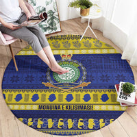 Niue Christmas Round Carpet Monuina e Kilisimasi Hiapo Motifs - Polynesian Pride