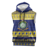 Niue Christmas Sleeveless Hoodie Monuina e Kilisimasi Hiapo Motifs - Polynesian Pride