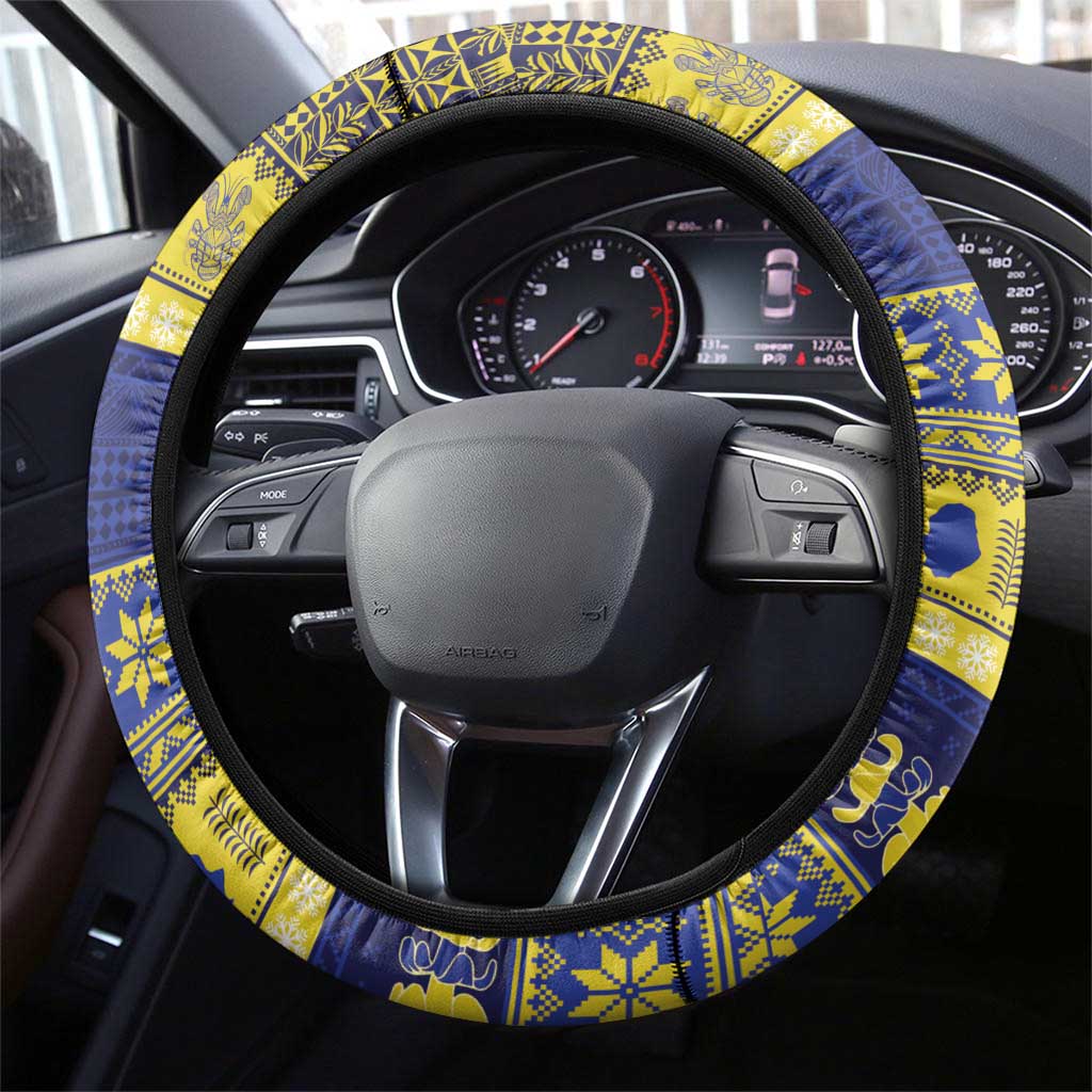 Niue Christmas Steering Wheel Cover Monuina e Kilisimasi Hiapo Motifs - Polynesian Pride