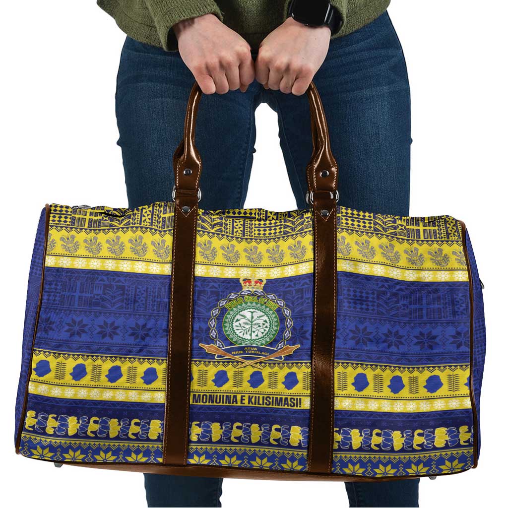 Niue Christmas Travel Bag Monuina e Kilisimasi Hiapo Motifs - Polynesian Pride
