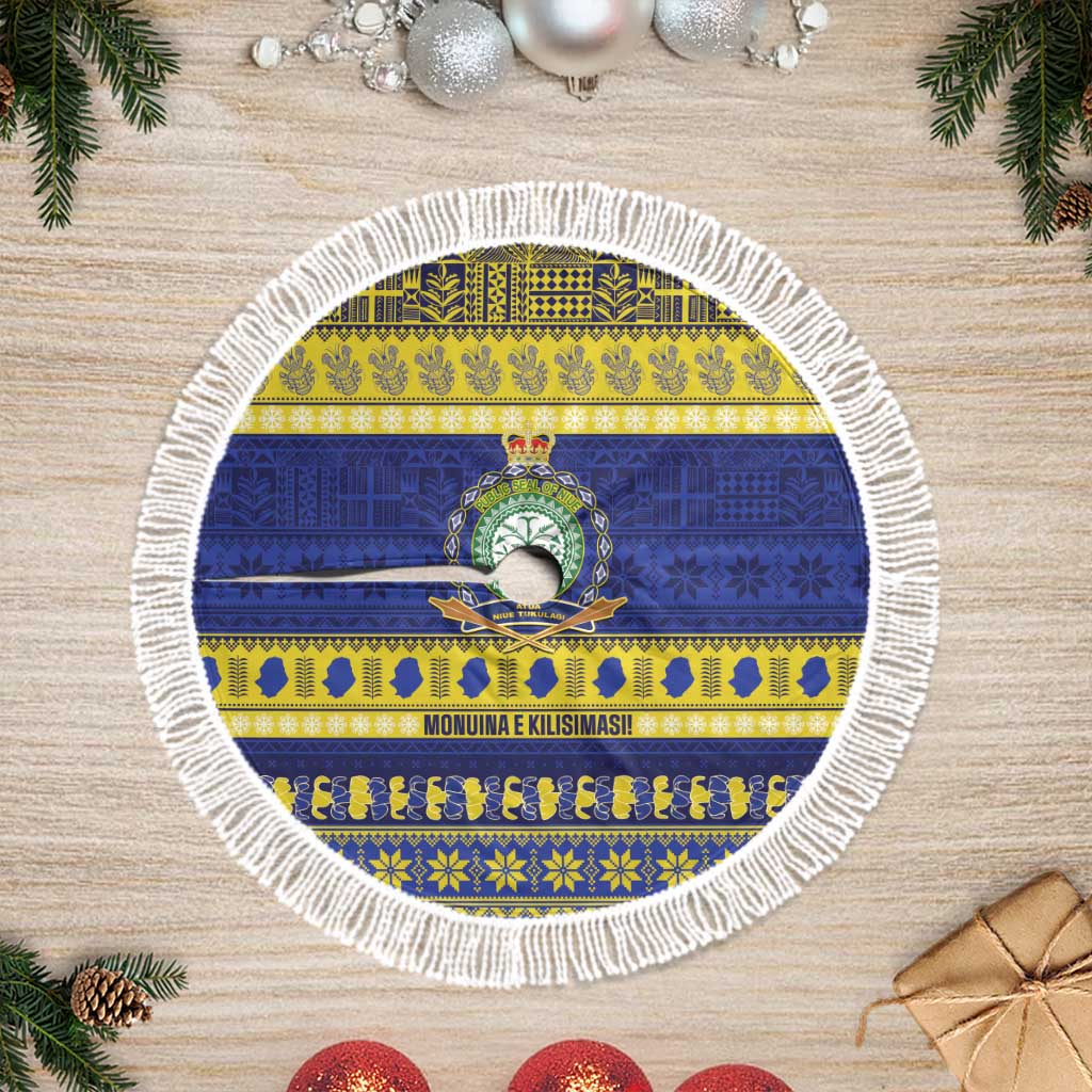 Niue Christmas Tree Skirt Monuina e Kilisimasi Hiapo Motifs - Polynesian Pride