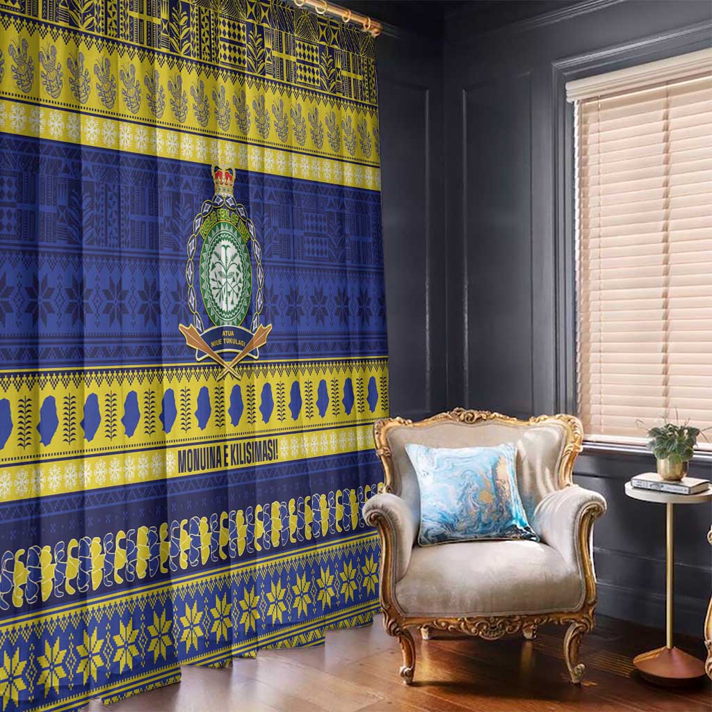 Niue Christmas Window Curtain Monuina e Kilisimasi Hiapo Motifs - Polynesian Pride