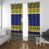 Niue Christmas Window Curtain Monuina e Kilisimasi Hiapo Motifs - Polynesian Pride