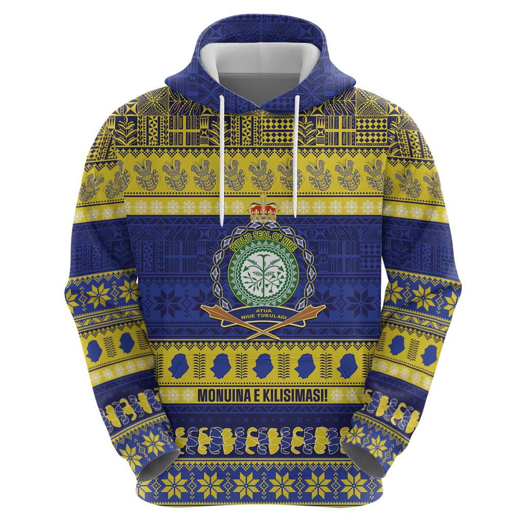 Niue Christmas Zip Hoodie Monuina e Kilisimasi Hiapo Motifs - Polynesian Pride