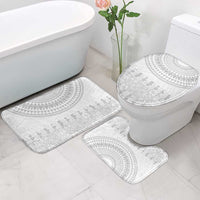 Niue White Sunday Bathroom Set Tapu Fanau Ia Puakenikeni Hiapo Pattern - Polynesian Pride
