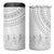 Niue White Sunday 4 in 1 Can Cooler Tumbler Tapu Fanau Ia Puakenikeni Hiapo Pattern - Polynesian Pride