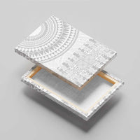 Niue White Sunday Canvas Wall Art Tapu Fanau Ia Puakenikeni Hiapo Pattern - Polynesian Pride