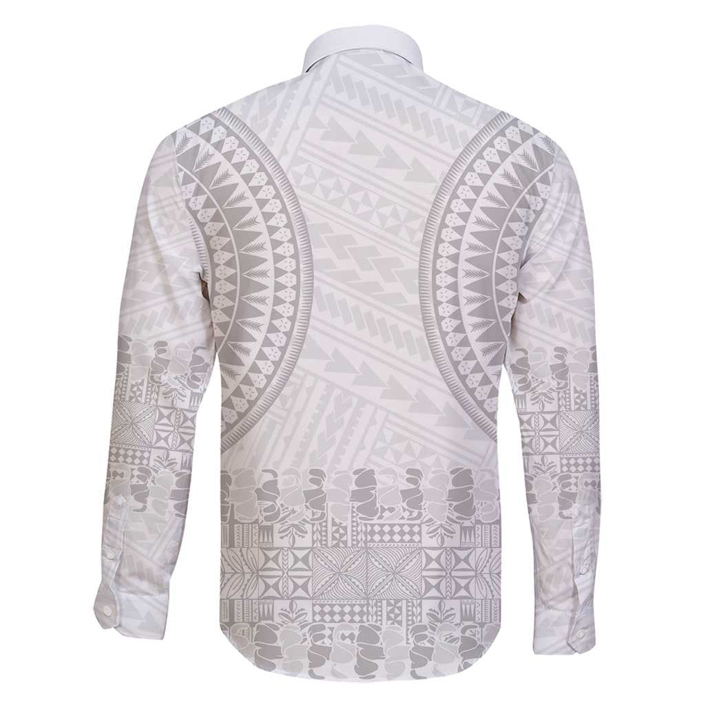 Niue White Sunday Family Matching Puletasi and Hawaiian Shirt Tapu Fanau Ia Puakenikeni Hiapo Pattern - Polynesian Pride