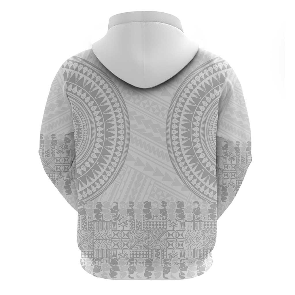 Niue White Sunday Hoodie Tapu Fanau Ia Puakenikeni Hiapo Pattern - Polynesian Pride