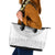 Niue White Sunday Leather Tote Bag Tapu Fanau Ia Puakenikeni Hiapo Pattern - Polynesian Pride