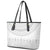 Niue White Sunday Leather Tote Bag Tapu Fanau Ia Puakenikeni Hiapo Pattern - Polynesian Pride