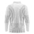 Niue White Sunday Long Sleeve Polo Shirt Tapu Fanau Ia Puakenikeni Hiapo Pattern - Polynesian Pride