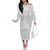 Niue White Sunday Off The Shoulder Long Sleeve Dress Tapu Fanau Ia Puakenikeni Hiapo Pattern - Polynesian Pride