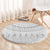 Niue White Sunday Round Carpet Tapu Fanau Ia Puakenikeni Hiapo Pattern - Polynesian Pride