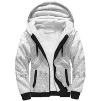 Niue White Sunday Sherpa Hoodie Tapu Fanau Ia Puakenikeni Hiapo Pattern - Polynesian Pride