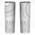 Niue White Sunday Skinny Tumbler Tapu Fanau Ia Puakenikeni Hiapo Pattern - Polynesian Pride