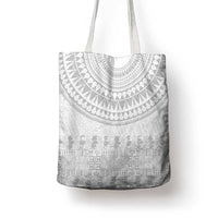 Niue White Sunday Tote Bag Tapu Fanau Ia Puakenikeni Hiapo Pattern - Polynesian Pride