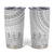 Niue White Sunday Tumbler Cup Tapu Fanau Ia Puakenikeni Hiapo Pattern - Polynesian Pride
