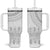 Niue White Sunday Tumbler With Handle Tapu Fanau Ia Puakenikeni Hiapo Pattern - Polynesian Pride
