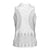 Niue White Sunday Women Sleeveless Polo Shirt Tapu Fanau Ia Puakenikeni Hiapo Pattern - Polynesian Pride