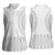 Niue White Sunday Women Sleeveless Polo Shirt Tapu Fanau Ia Puakenikeni Hiapo Pattern - Polynesian Pride