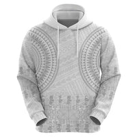Niue White Sunday Zip Hoodie Tapu Fanau Ia Puakenikeni Hiapo Pattern - Polynesian Pride