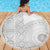 Niue White Sunday Beach Blanket Half Hiapo Pattern Vibes - Polynesian Pride