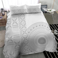 Niue White Sunday Bedding Set Half Hiapo Pattern Vibes - Polynesian Pride