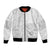 Niue White Sunday Bomber Jacket Half Hiapo Pattern Vibes - Polynesian Pride