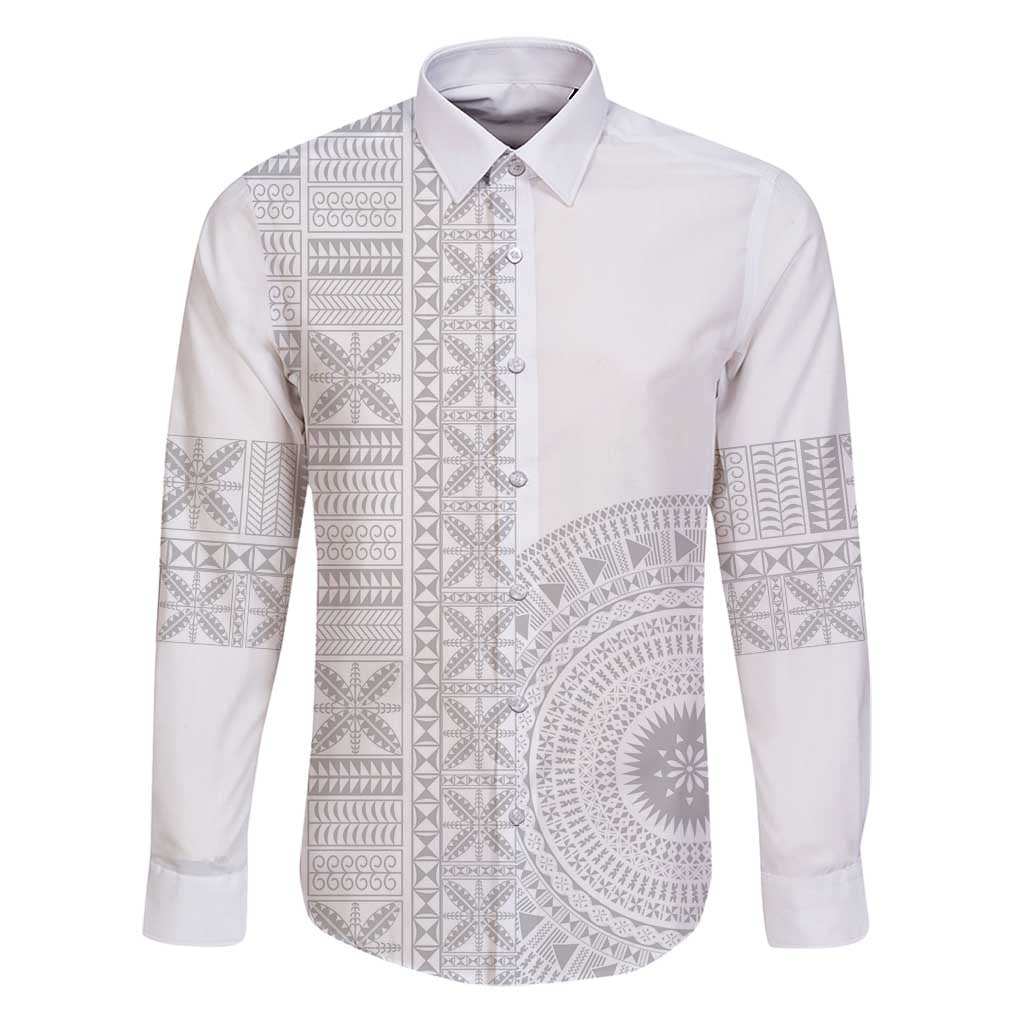 Niue White Sunday Family Matching Puletasi and Hawaiian Shirt Half Hiapo Pattern Vibes - Polynesian Pride