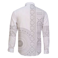 Niue White Sunday Family Matching Short Sleeve Bodycon Dress and Hawaiian Shirt Half Hiapo Pattern Vibes - Polynesian Pride