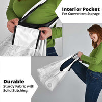 Niue White Sunday Grocery Bag Half Hiapo Pattern Vibes - Polynesian Pride