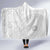 Niue White Sunday Hooded Blanket Half Hiapo Pattern Vibes - Polynesian Pride