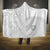 Niue White Sunday Hooded Blanket Half Hiapo Pattern Vibes - Polynesian Pride