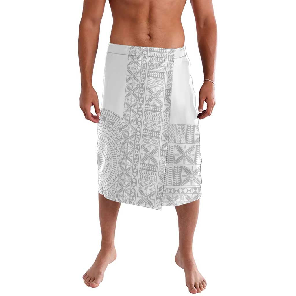 Niue White Sunday Lavalava Half Hiapo Pattern Vibes - Polynesian Pride