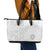 Niue White Sunday Leather Tote Bag Half Hiapo Pattern Vibes - Polynesian Pride