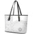 Niue White Sunday Leather Tote Bag Half Hiapo Pattern Vibes - Polynesian Pride