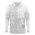 Niue White Sunday Long Sleeve Polo Shirt Half Hiapo Pattern Vibes - Polynesian Pride