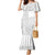 Niue White Sunday Mermaid Dress Half Hiapo Pattern Vibes - Polynesian Pride