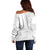 Niue White Sunday Off Shoulder Sweater Half Hiapo Pattern Vibes - Polynesian Pride