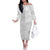 Niue White Sunday Off The Shoulder Long Sleeve Dress Half Hiapo Pattern Vibes - Polynesian Pride