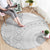 Niue White Sunday Round Carpet Half Hiapo Pattern Vibes - Polynesian Pride