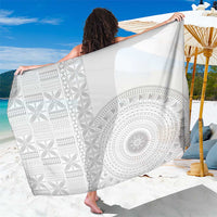 Niue White Sunday Sarong Half Hiapo Pattern Vibes - Polynesian Pride