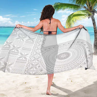 Niue White Sunday Sarong Half Hiapo Pattern Vibes - Polynesian Pride