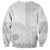 Niue White Sunday Sweatshirt Half Hiapo Pattern Vibes - Polynesian Pride