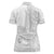 Niue White Sunday Women Polo Shirt Half Hiapo Pattern Vibes - Polynesian Pride