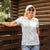 Niue White Sunday Women Polo Shirt Half Hiapo Pattern Vibes - Polynesian Pride