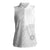 Niue White Sunday Women Sleeveless Polo Shirt Half Hiapo Pattern Vibes - Polynesian Pride